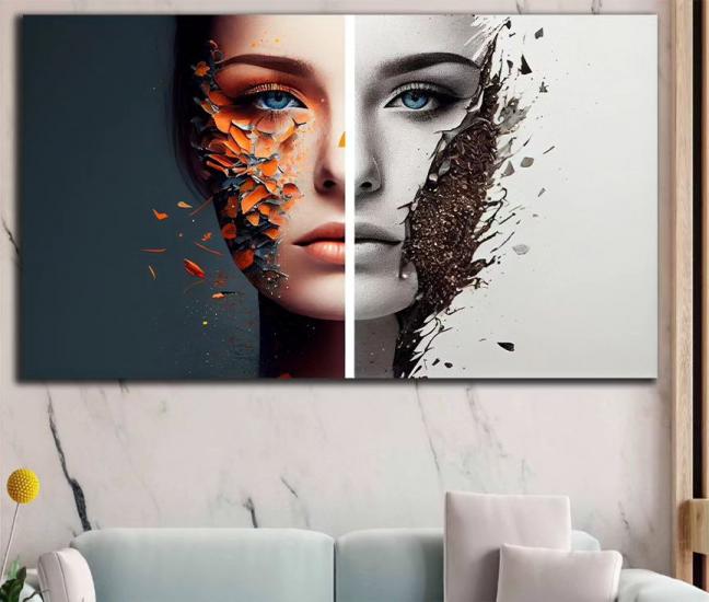 Laminasyonlu Kanvas Tablo 2 li Set