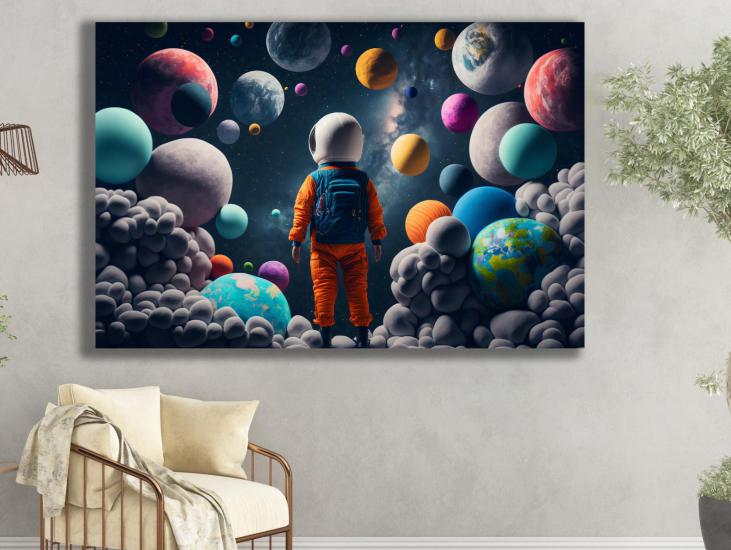 Astronot - Laminasyonlu Kanvas Tablo