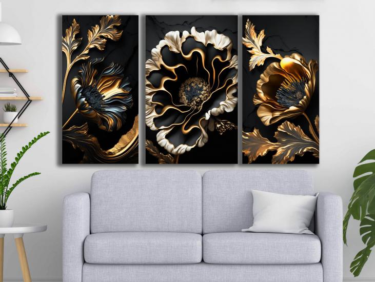 Laminasyonlu Kanvas Tablo 3 lü Set