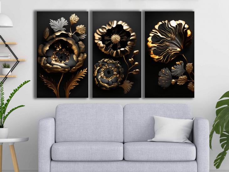 Laminasyonlu Kanvas Tablo 3 lü Set