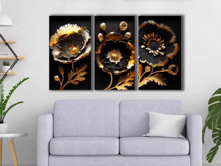 Laminasyonlu Kanvas Tablo 3 lü Set