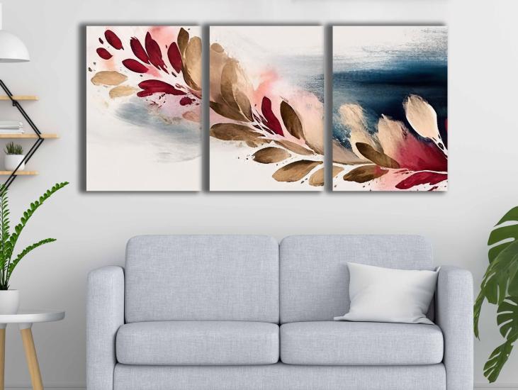 Laminasyonlu Kanvas Tablo 3 lü Set