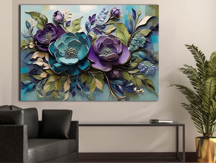 Sim İşlemeli Kanvas Tablo