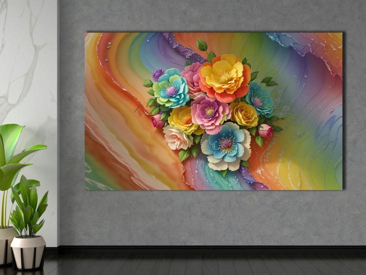 Sim İşlemeli Kanvas Tablo