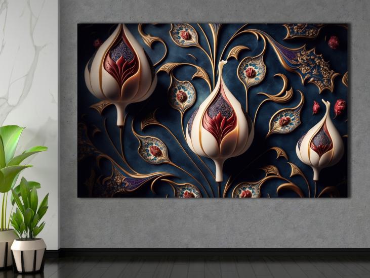 Sim İşlemeli Kanvas Tablo