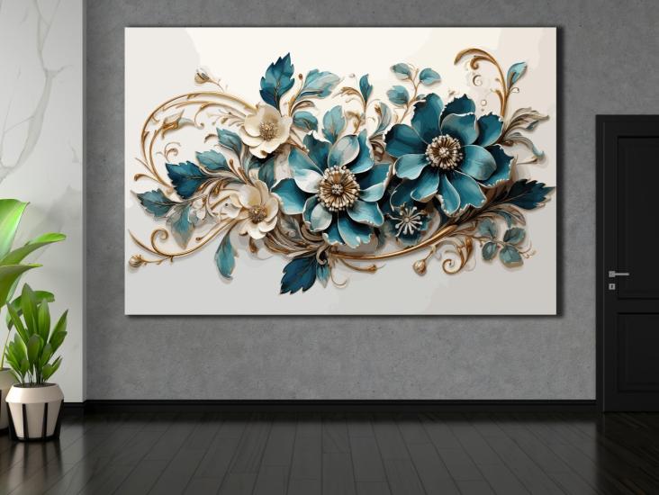 Sim İşlemeli Kanvas Tablo