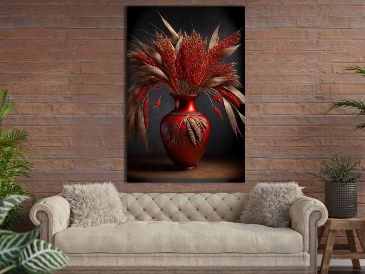 Kuru Çiçekler - Laminasyonlu Kanvas Tablo