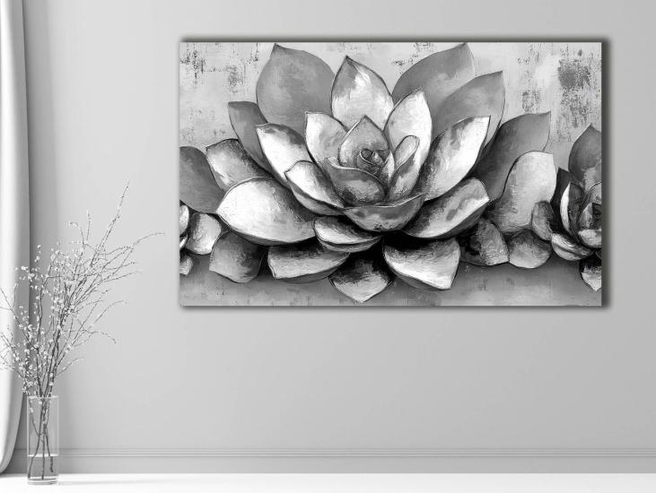 Çiçekler - Sim İşlemeli Kanvas Tablo