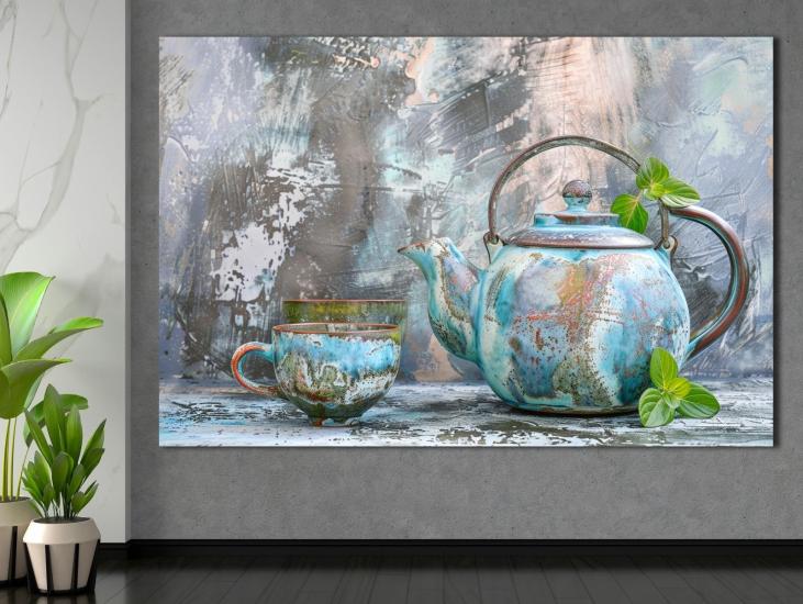 Çay Keyfi - Laminasyonlu Kanvas Tablo