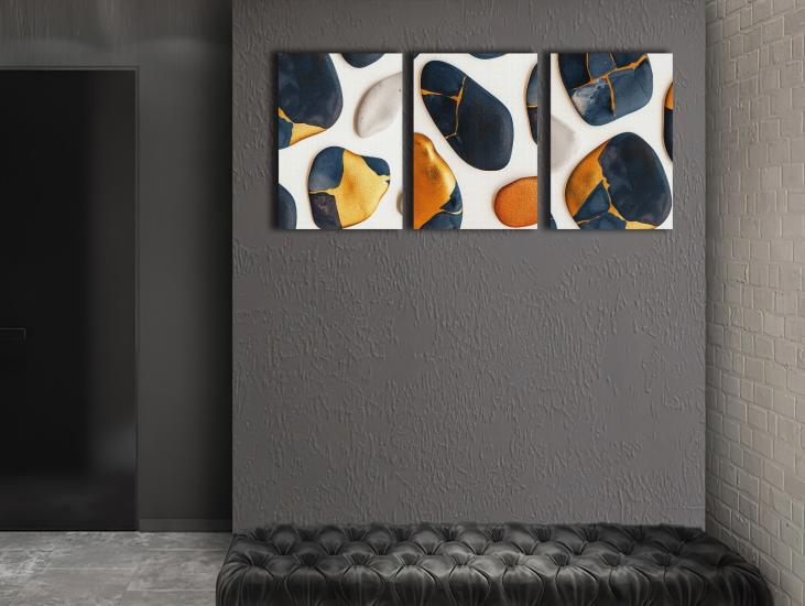 Stone - Laminasyonlu Kanvas Tablo 3 lü Set