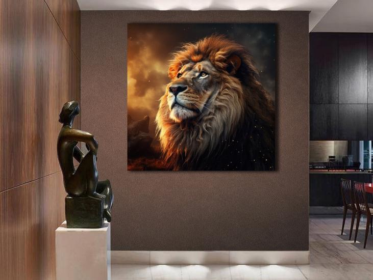 Lion - Laminasyonlu Kanvas Tablo
