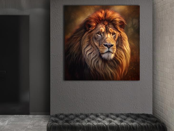 Lion - Laminasyonlu Kanvas Tablo