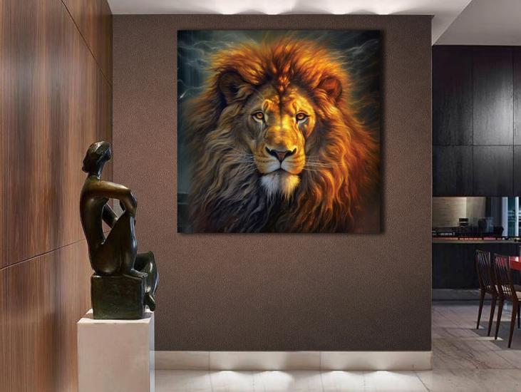 Lion - Laminasyonlu Kanvas Tablo