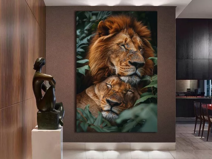 Lions - Laminasyonlu Kanvas Tablo
