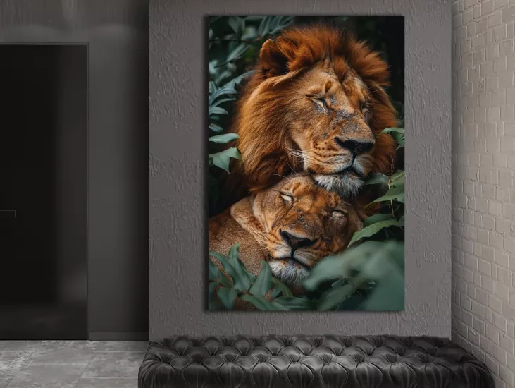 Lions - Laminasyonlu Kanvas Tablo