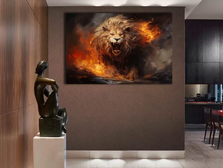 Lion - Laminasyonlu Kanvas Tablo