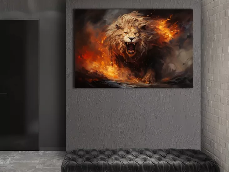 Lion - Laminasyonlu Kanvas Tablo