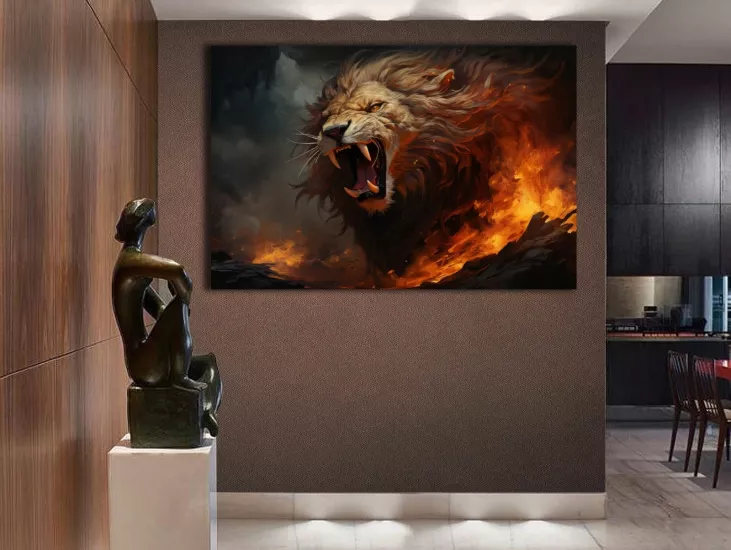 Lion - Laminasyonlu Kanvas Tablo