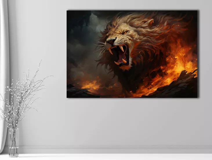 Lion - Laminasyonlu Kanvas Tablo