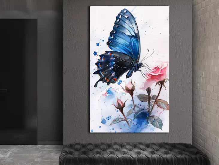 Kelebekler - Laminasyonlu Kanvas Tablo