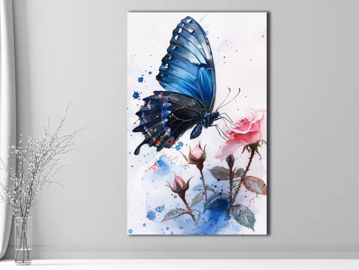 Kelebekler - Laminasyonlu Kanvas Tablo