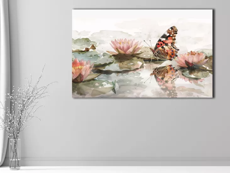 Kelebekler - Laminasyonlu Kanvas Tablo