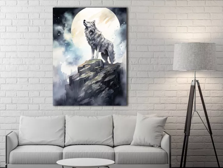 Wolf - Laminasyonlu Kanvas Tablo