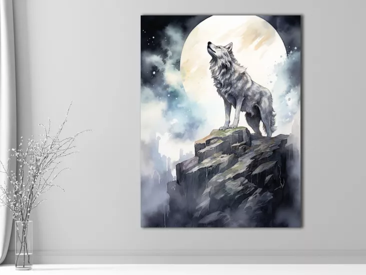Wolf - Laminasyonlu Kanvas Tablo