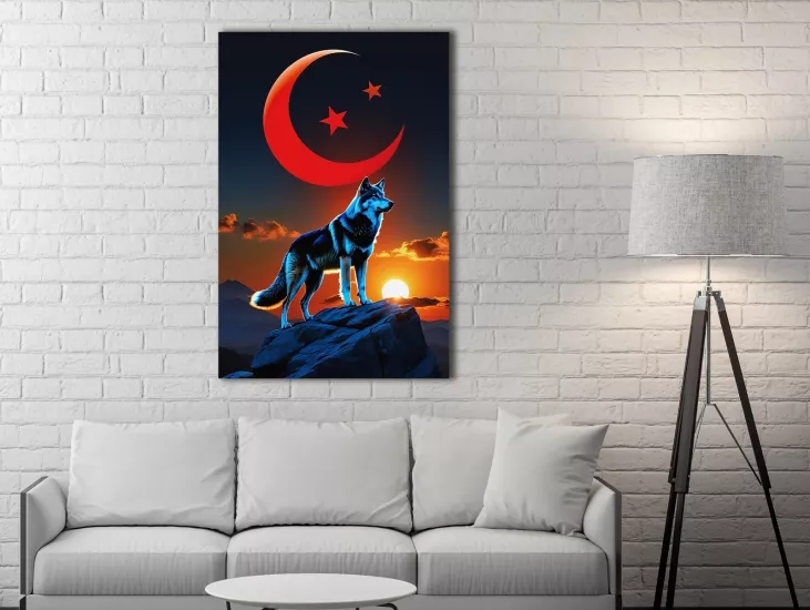 Wolf - Laminasyonlu Kanvas Tablo