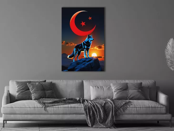 Wolf - Laminasyonlu Kanvas Tablo