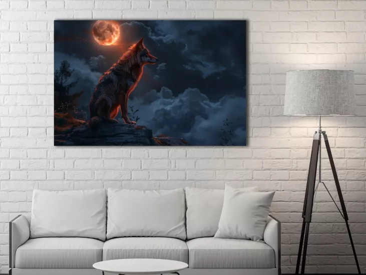 Wolf - Laminasyonlu Kanvas Tablo