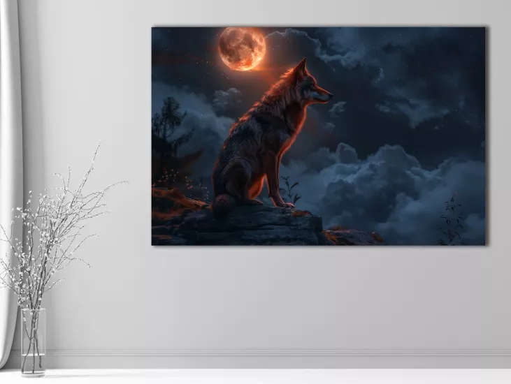 Wolf - Laminasyonlu Kanvas Tablo