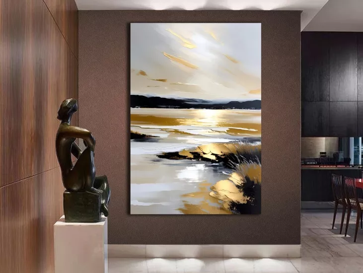 Göl Kenarı - Laminasyonlu Kanvas Tablo