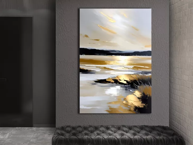 Göl Kenarı - Laminasyonlu Kanvas Tablo