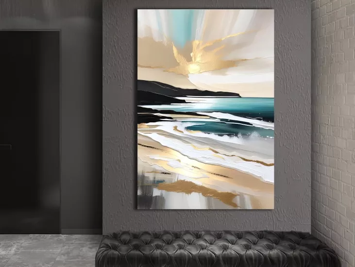 Deniz Kenarı - Laminasyonlu Kanvas Tablo