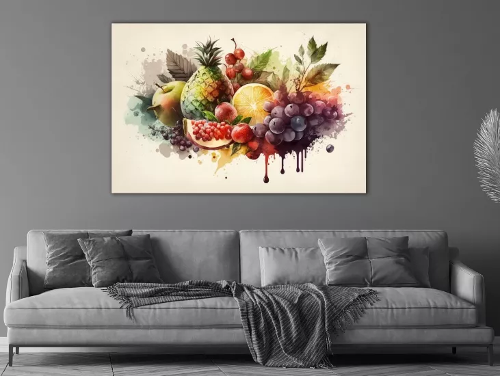 Meyve Kokteyl - Laminasyonlu Kanvas Tablo