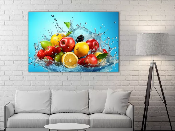 Meyve Kokteyl - Laminasyonlu Kanvas Tablo