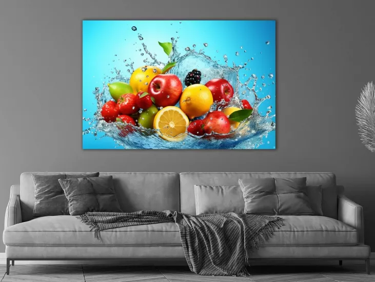 Meyve Kokteyl - Laminasyonlu Kanvas Tablo