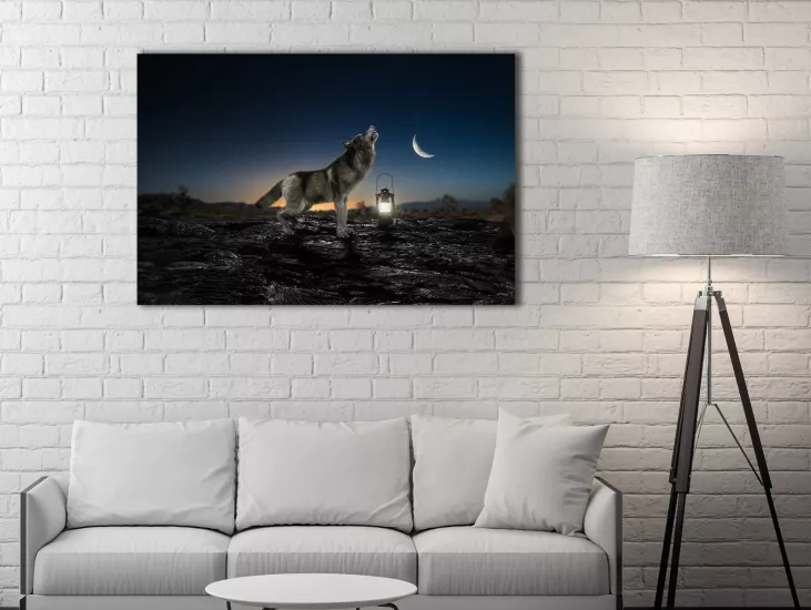 Wolf - Laminasyonlu Kanvas Tablo