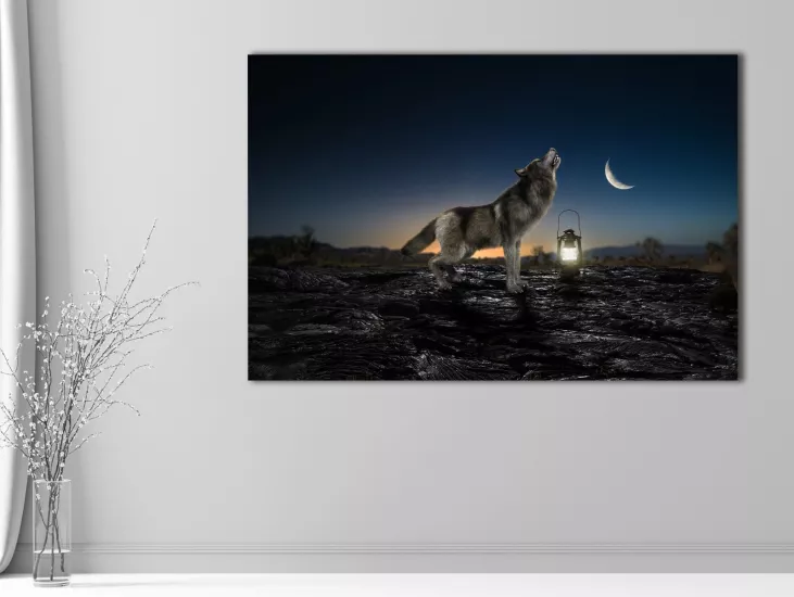 Wolf - Laminasyonlu Kanvas Tablo
