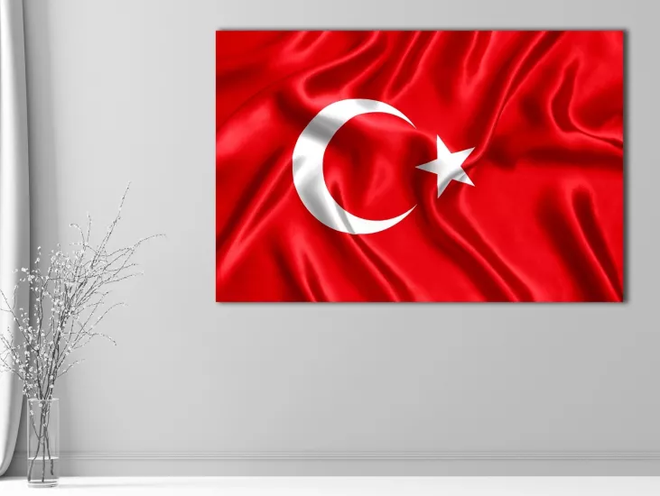 Türk Bayrağı - Laminasyonlu Kanvas Tablo
