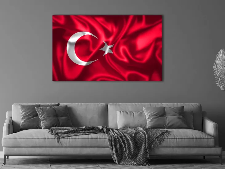 Türk Bayrağı - Laminasyonlu Kanvas Tablo