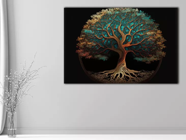 Hayat Ağacı - Laminasyonlu Kanvas Tablo
