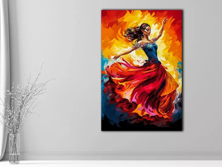 Dans - Laminasyonlu Kanvas Tablo