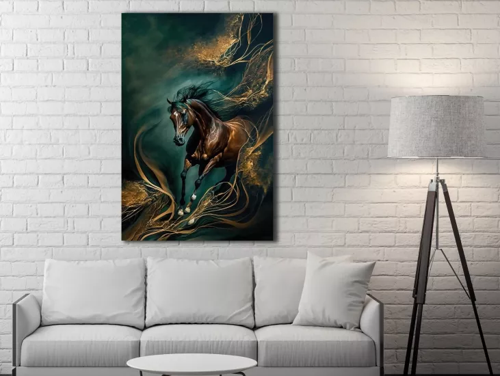 Atlar - Sim İşlemeli Kanvas Tablo