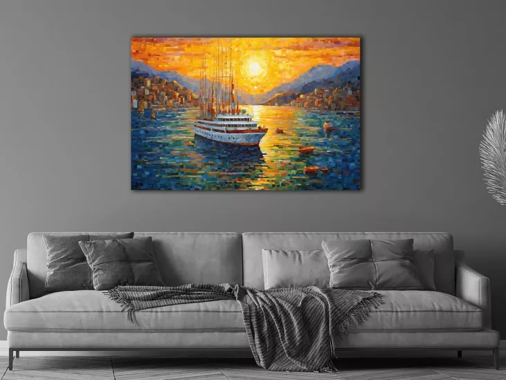 Yolcu Gemisi - Laminasyonlu Kanvas Tablo