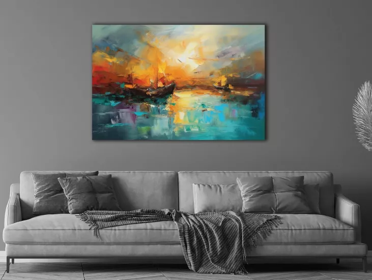 Tekneler - Laminasyonlu Kanvas Tablo