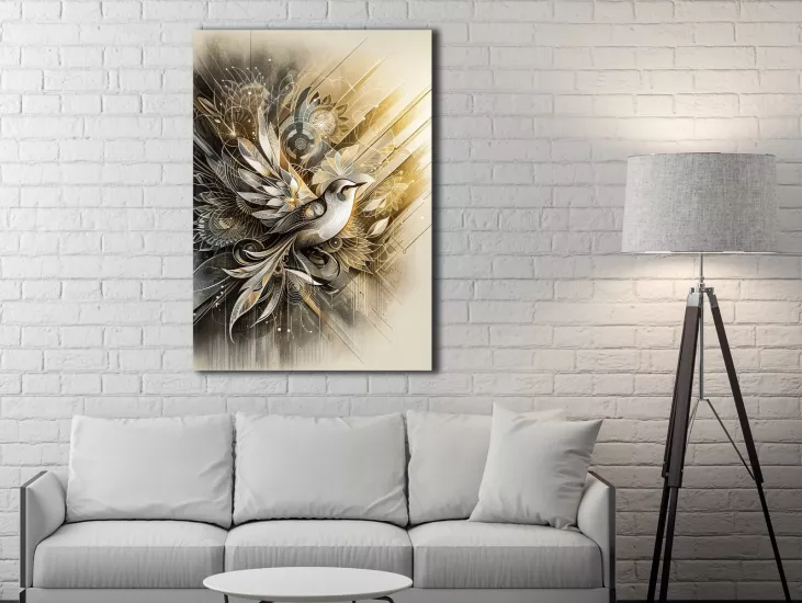 Bird - Sim İşlemeli Kanvas Tablo