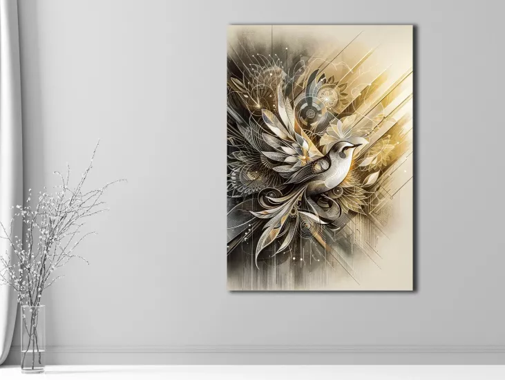 Bird - Sim İşlemeli Kanvas Tablo