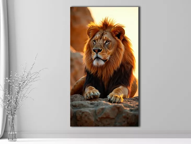 Aslan - Laminasyonlu Kanvas Tablo
